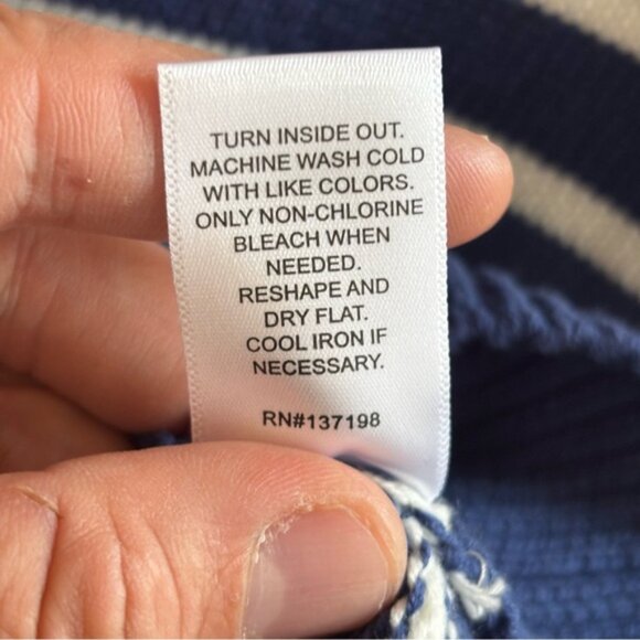 XOKR Kerri Rosenthal Sweater Women’s S Striped V Neck Embroidered Graphic NWT - Picture 9 of 9